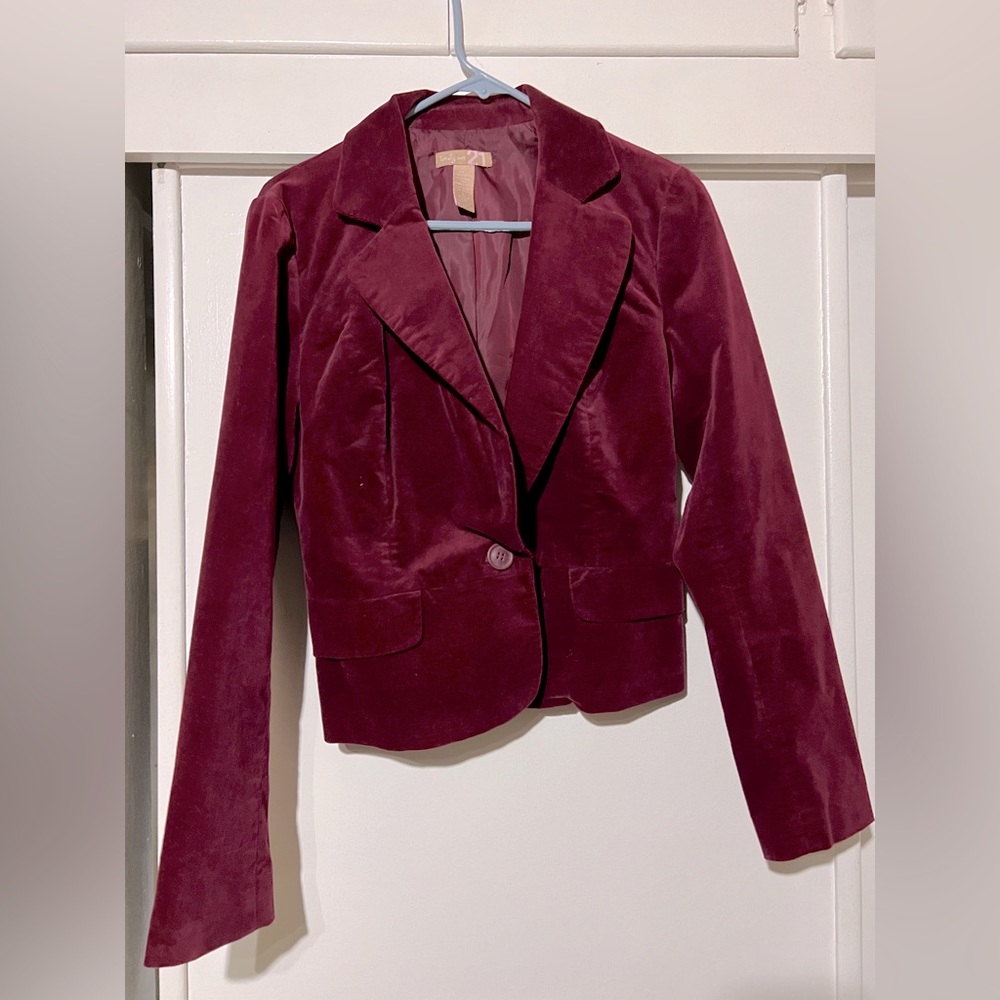 Holiday Red Waist height Blazer Suede